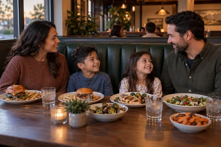 Family sharing dinner