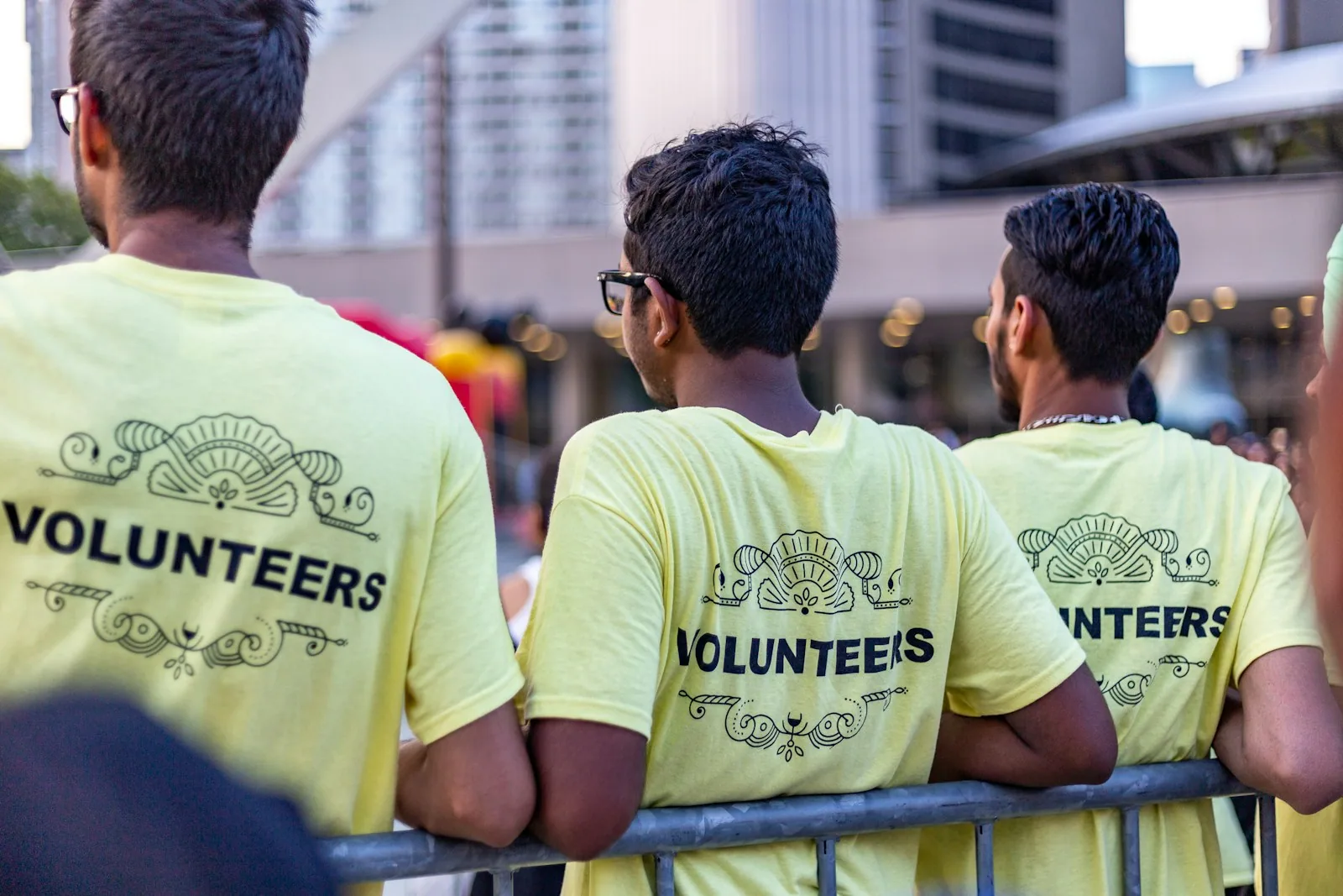 Volunteer team gathered for community service